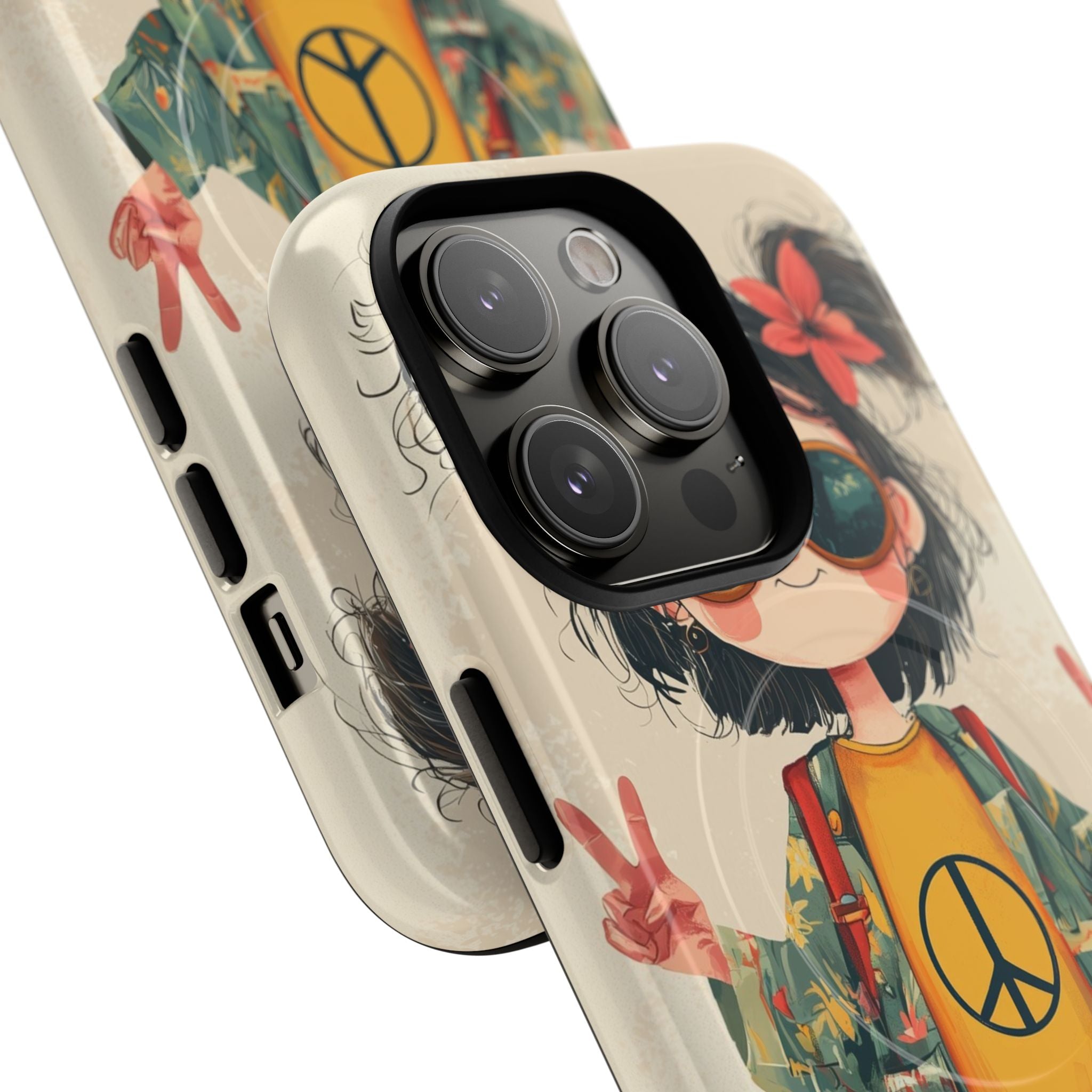 Retro Peace Girl · Tough+ Phone Case for iPhone · Magsafe
