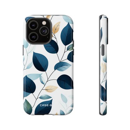 Navy Leaf Veins iPhone 14 Pro Max Case - Tough