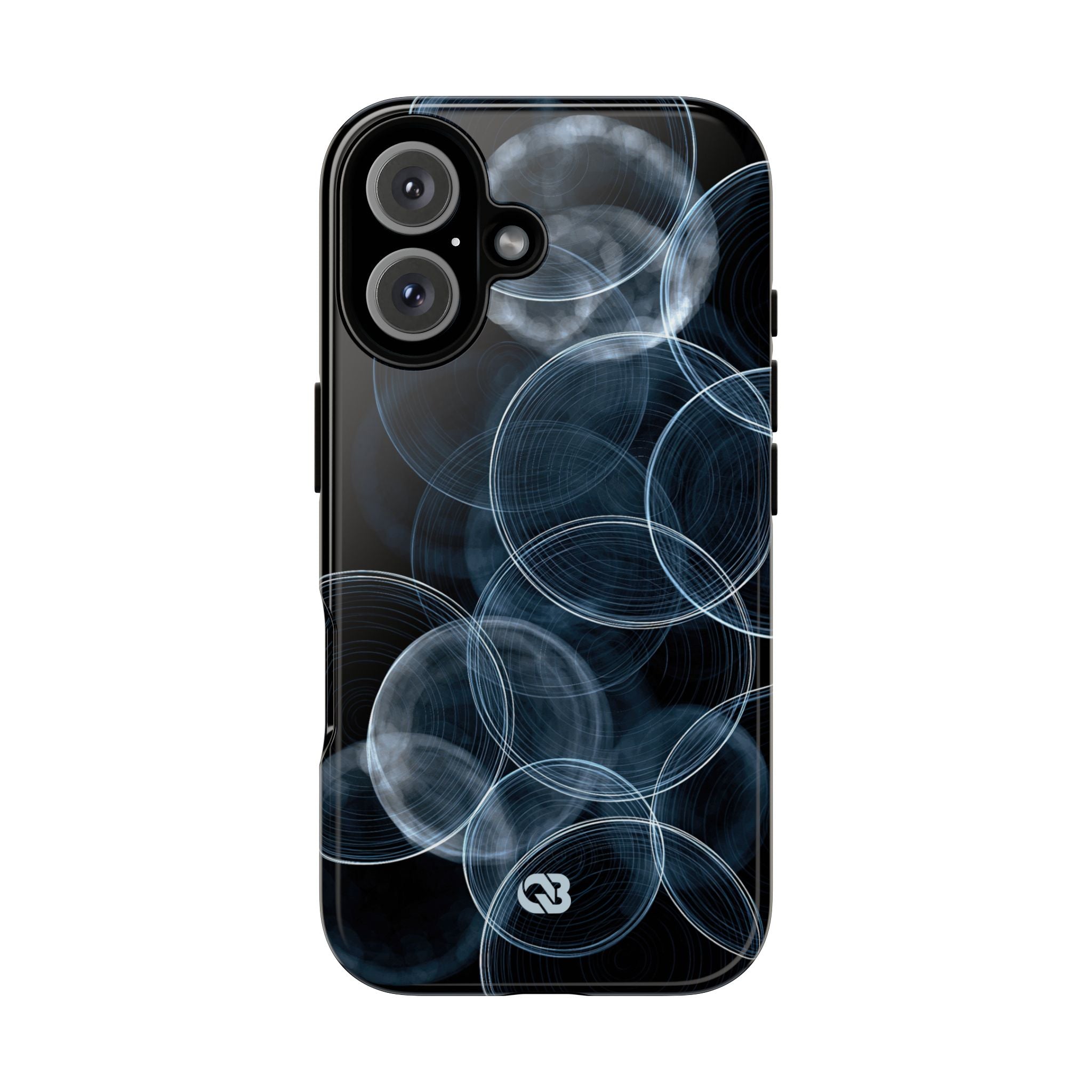 Blue Tough Phone Case for iPhone - Cyan Pulse Ripple
