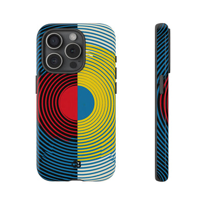 Blue Tough Phone Case for iPhone - Primary Circuit Orbit