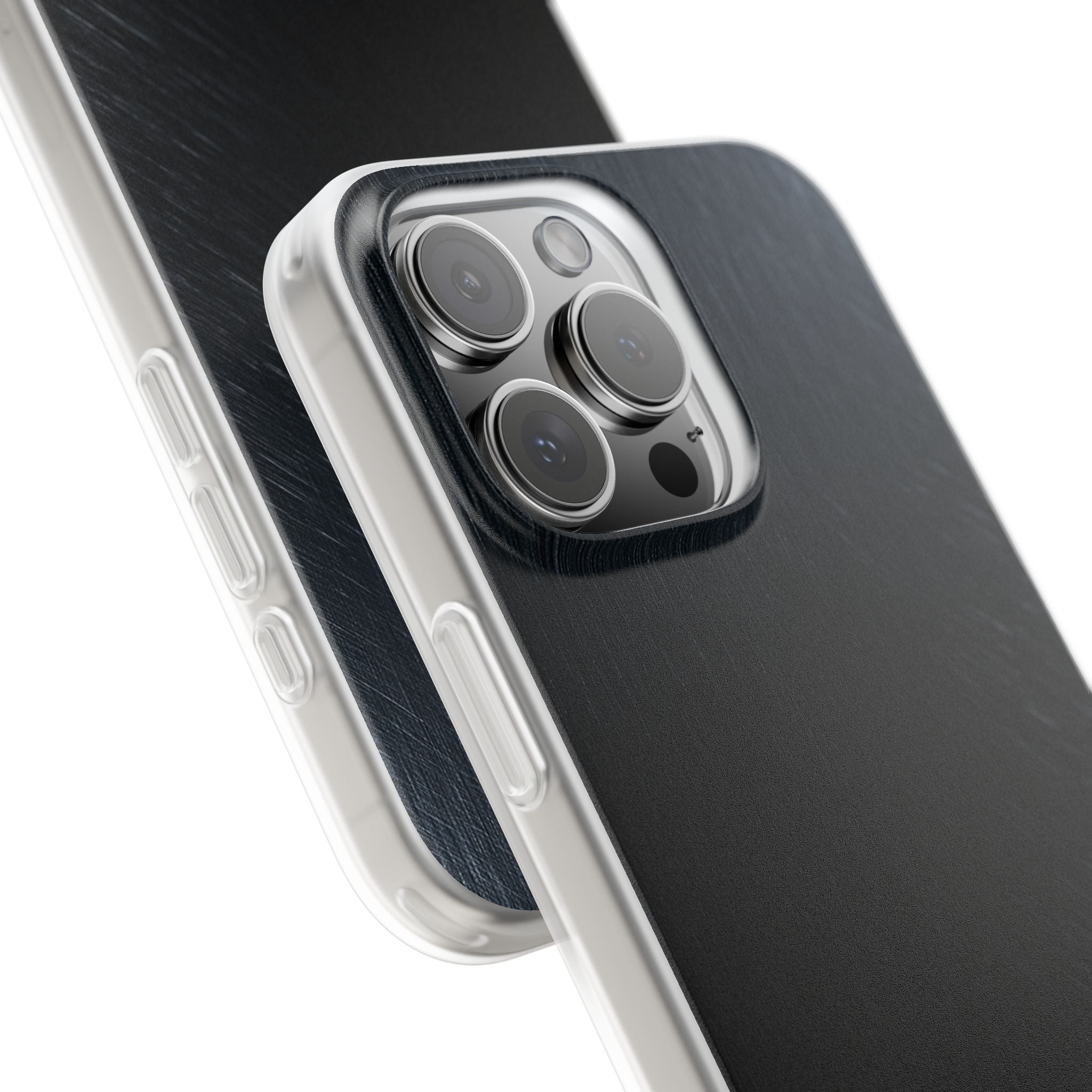 Black Lite Phone Case for iPhone - Midnight Brushed Grain