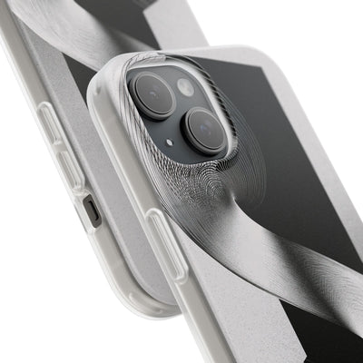 Grey Lite Phone Case for iPhone - Obsidian Moiré Wave