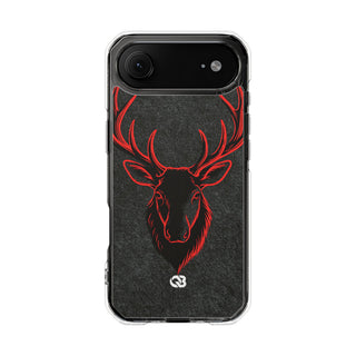 Nordic Crimson Stag · Clear Impact Magnetic Phone Case for iPhone · Black