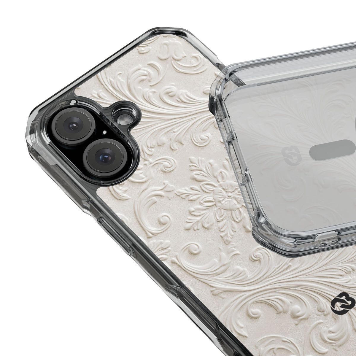 Sculpted Acanthus Relief · Clear Impact Magnetic Phone Case for iPhone ·  White