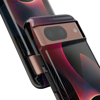 Black Tough Phone Case for Google Pixel - Cobalt Crimson Flux