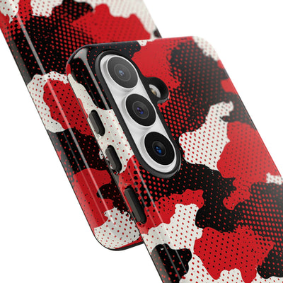 Crimson Halftone Camo · Tough Phone Case for Samsung · Red