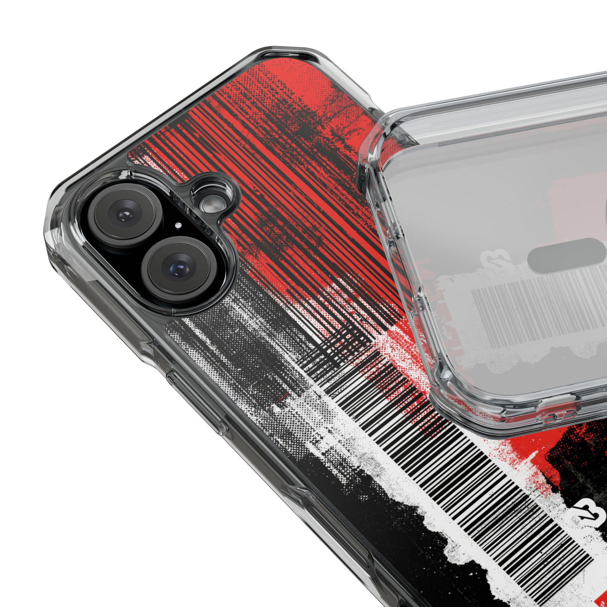 Distorted Barcode · Clear Impact Magnetic Phone Case for iPhone · Black