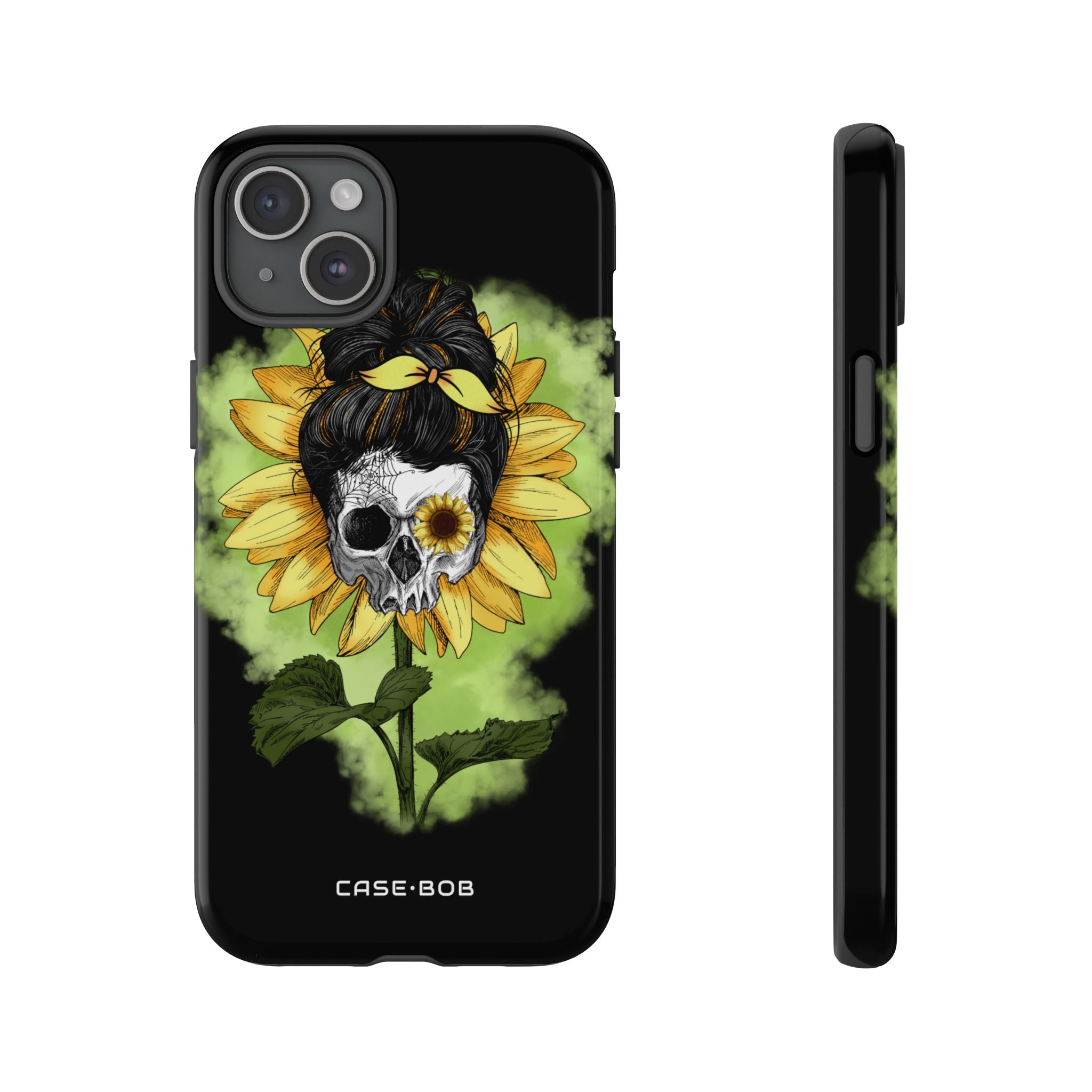 Sunflower Skull iPhone 15 Plus Case - Tough