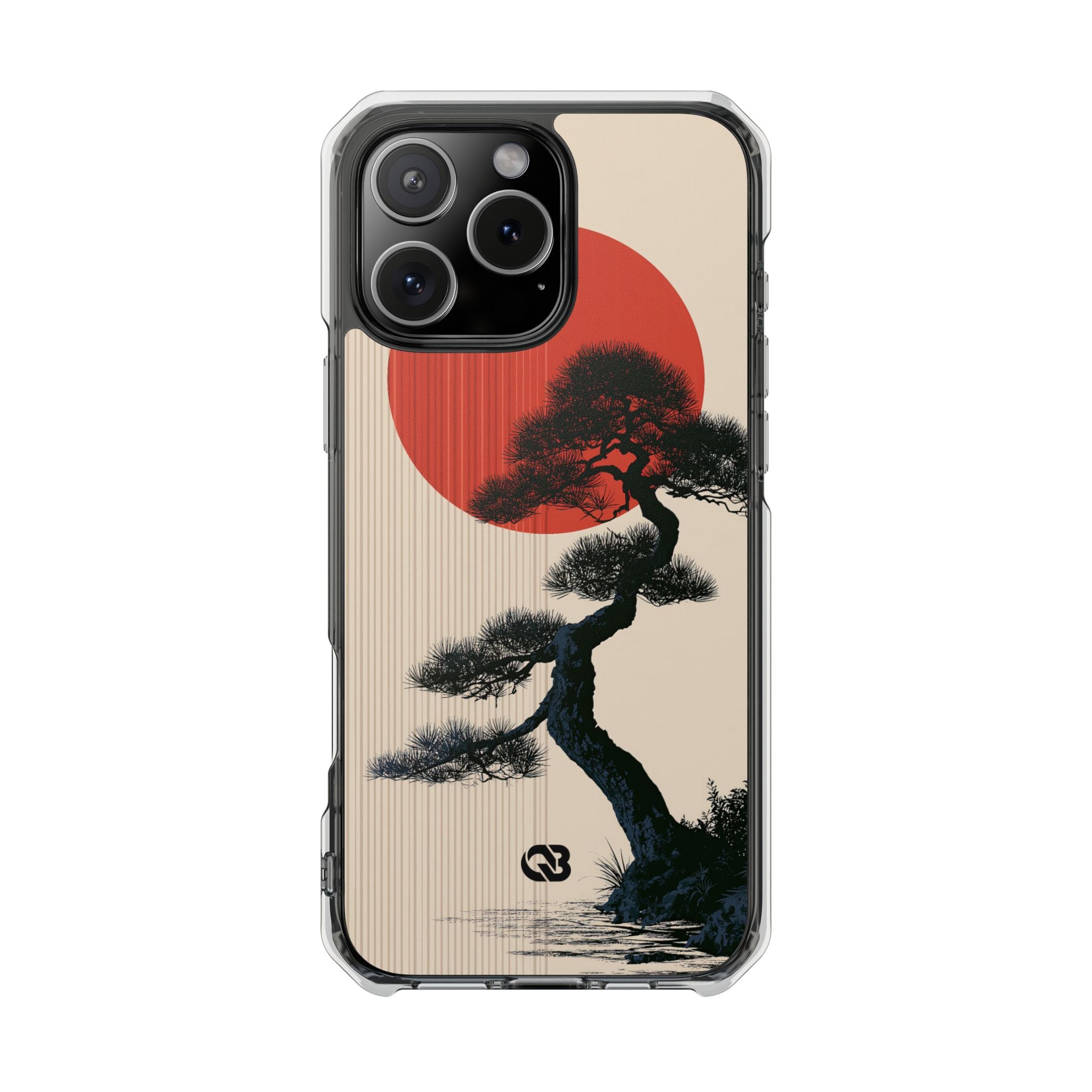 Beige Impact MagSafe Phone Case for iPhone - Kyoto Crimson Pine
