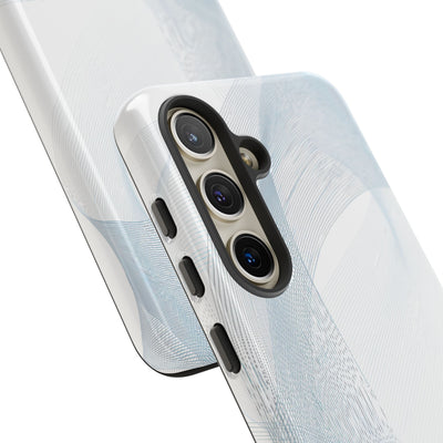 White Tough Phone Case for Samsung - Arctic Line Current