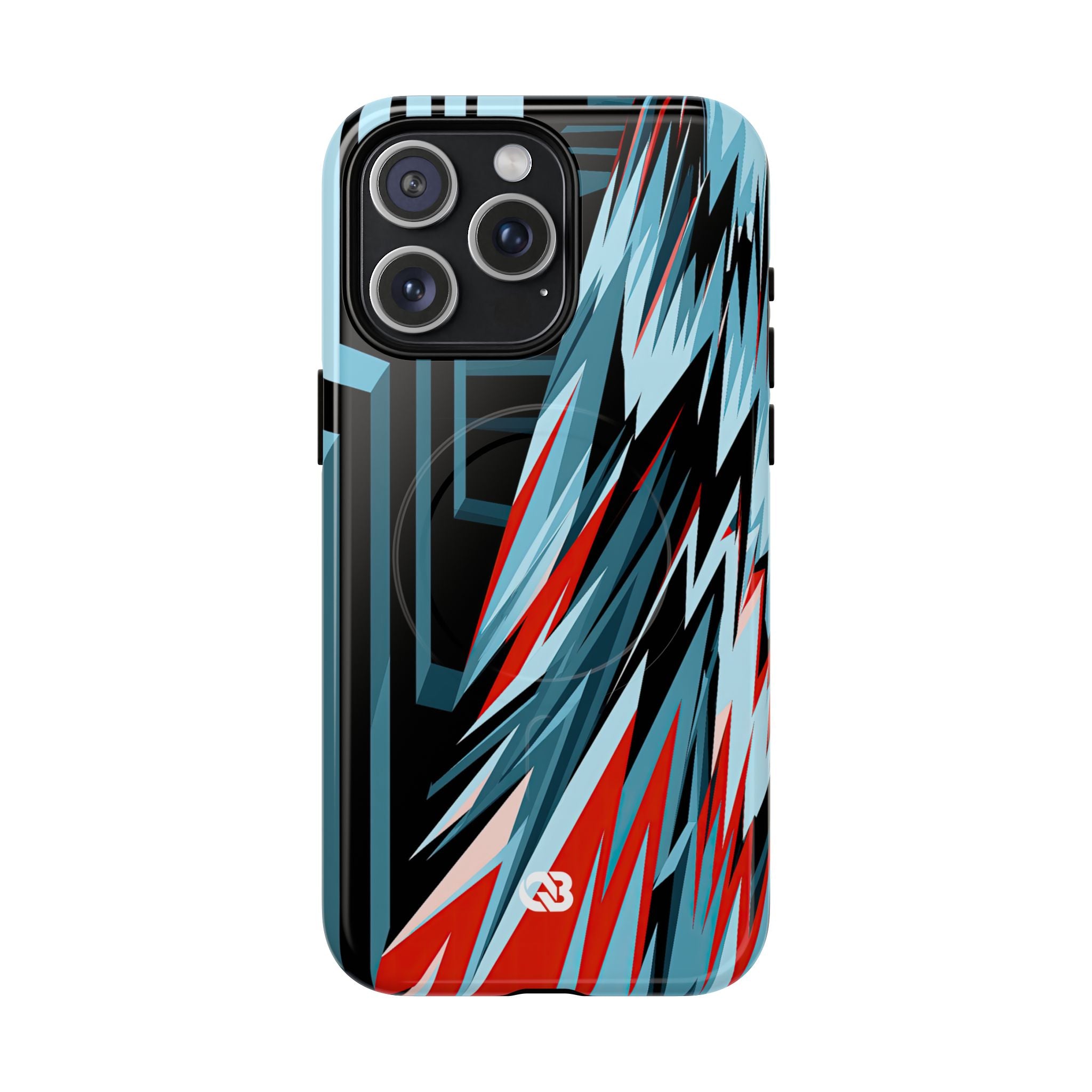 Blue Tough 2.0 Magsafe Phone Case for iPhone - Glitch Peak Cyan