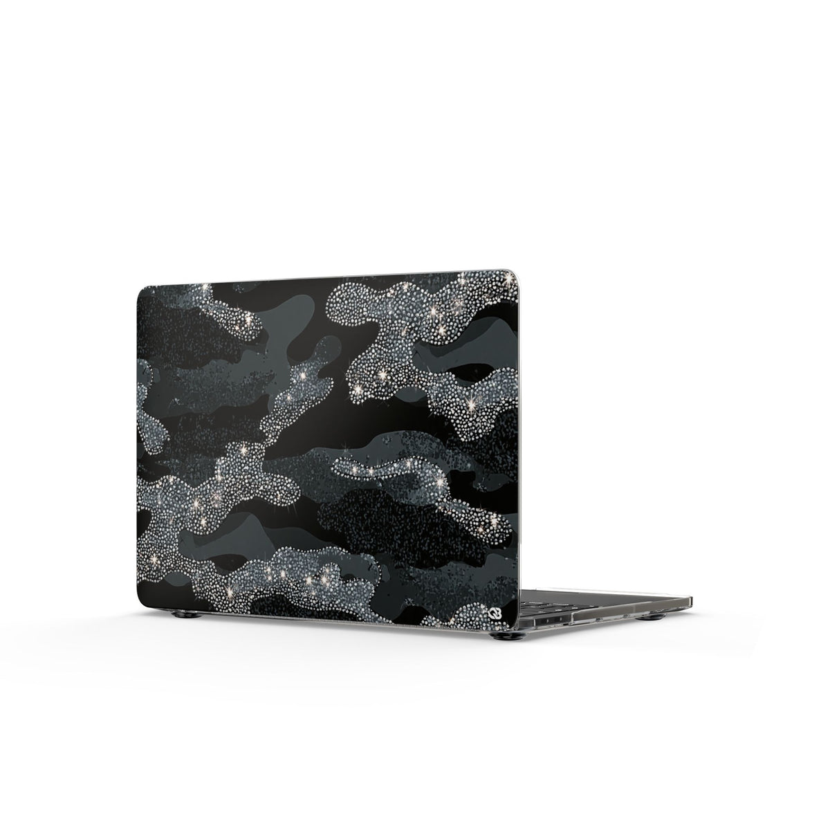 Glitter Shadow Camo · Clear Hard Case for MacBook · Black
