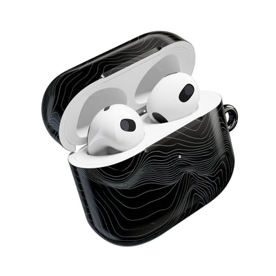 Obsidian Contour Elevation · Hard Case for AirPods & AirPods Pro · Black