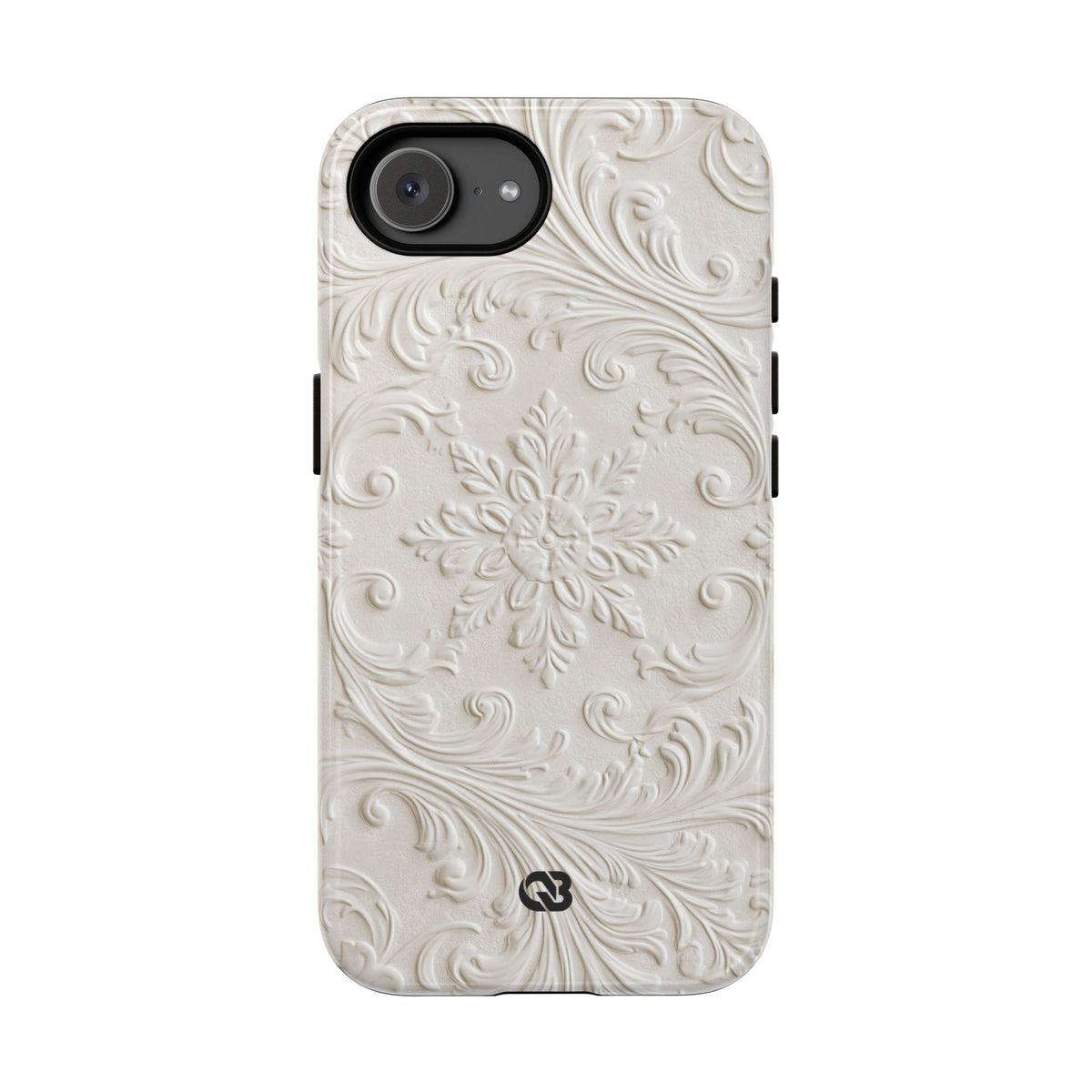 Ivory Baroque Relief · Tough Phone Case for iPhone · White