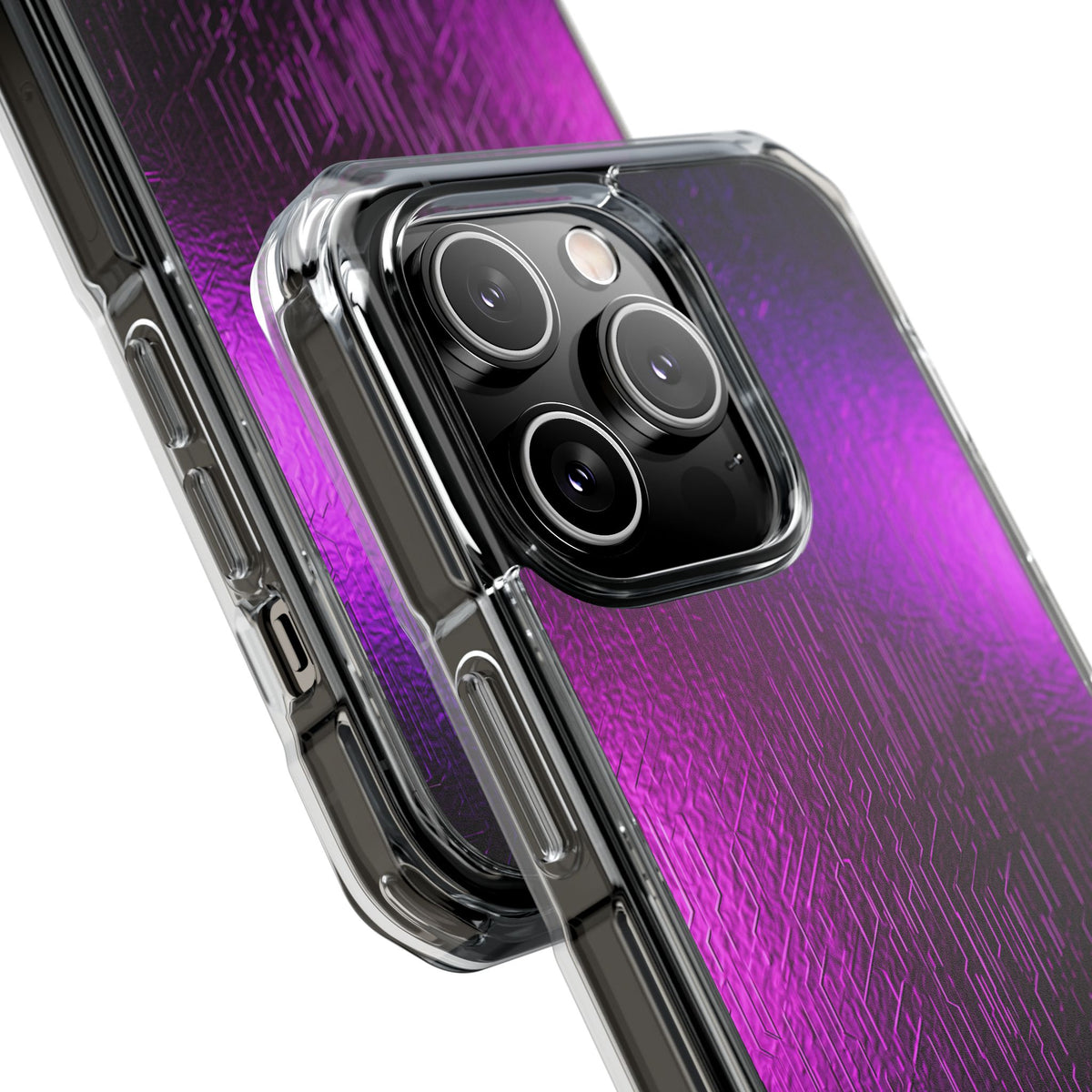 Violet Cyber Circuit · Clear Impact Magnetic Phone Case for iPhone · Purple
