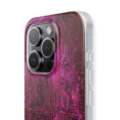 Magenta Circuit Trace · Lite Phone Case for iPhone ·  Pink