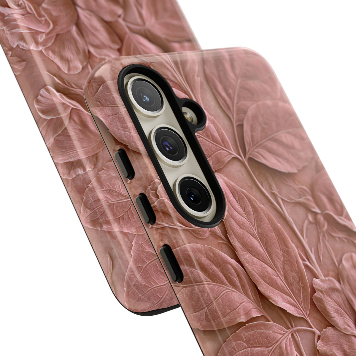 Blush Rose Relief · Tough Phone Case for Samsung · Pink