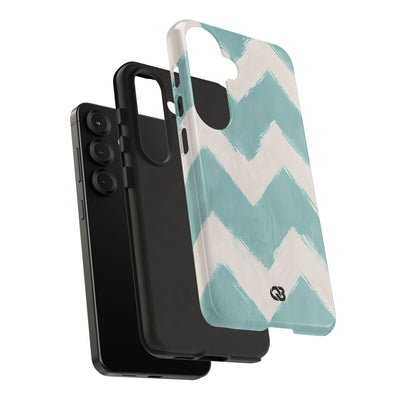Teal Painted Chevron · Tough Phone Case for Samsung