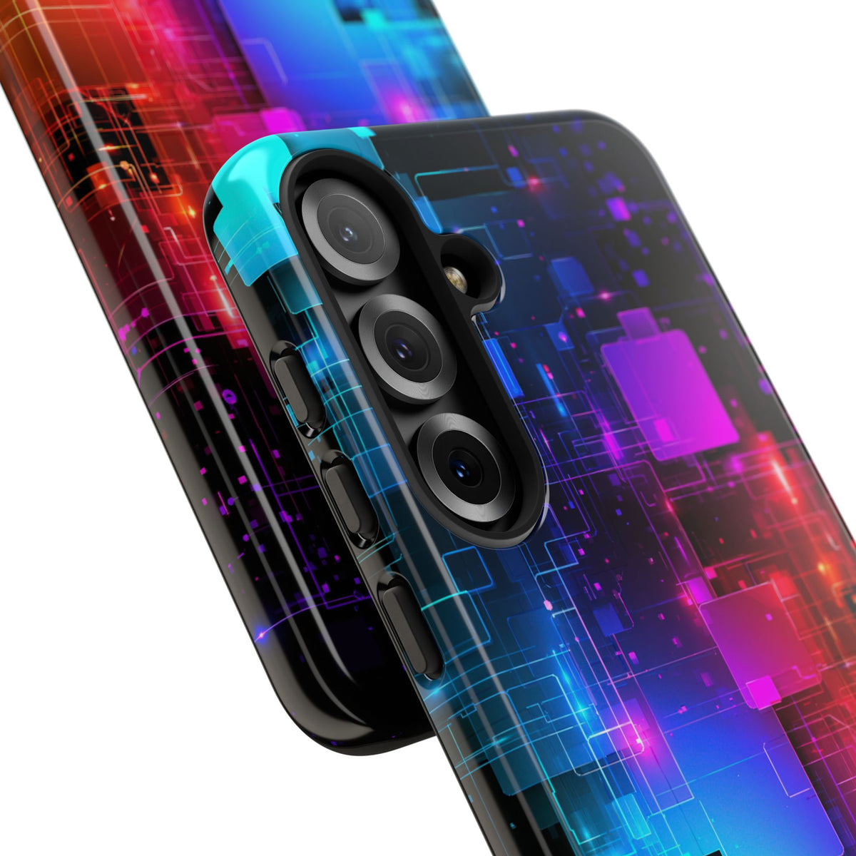 Spectral Circuit Grid · Tough Phone Case for Samsung · Black