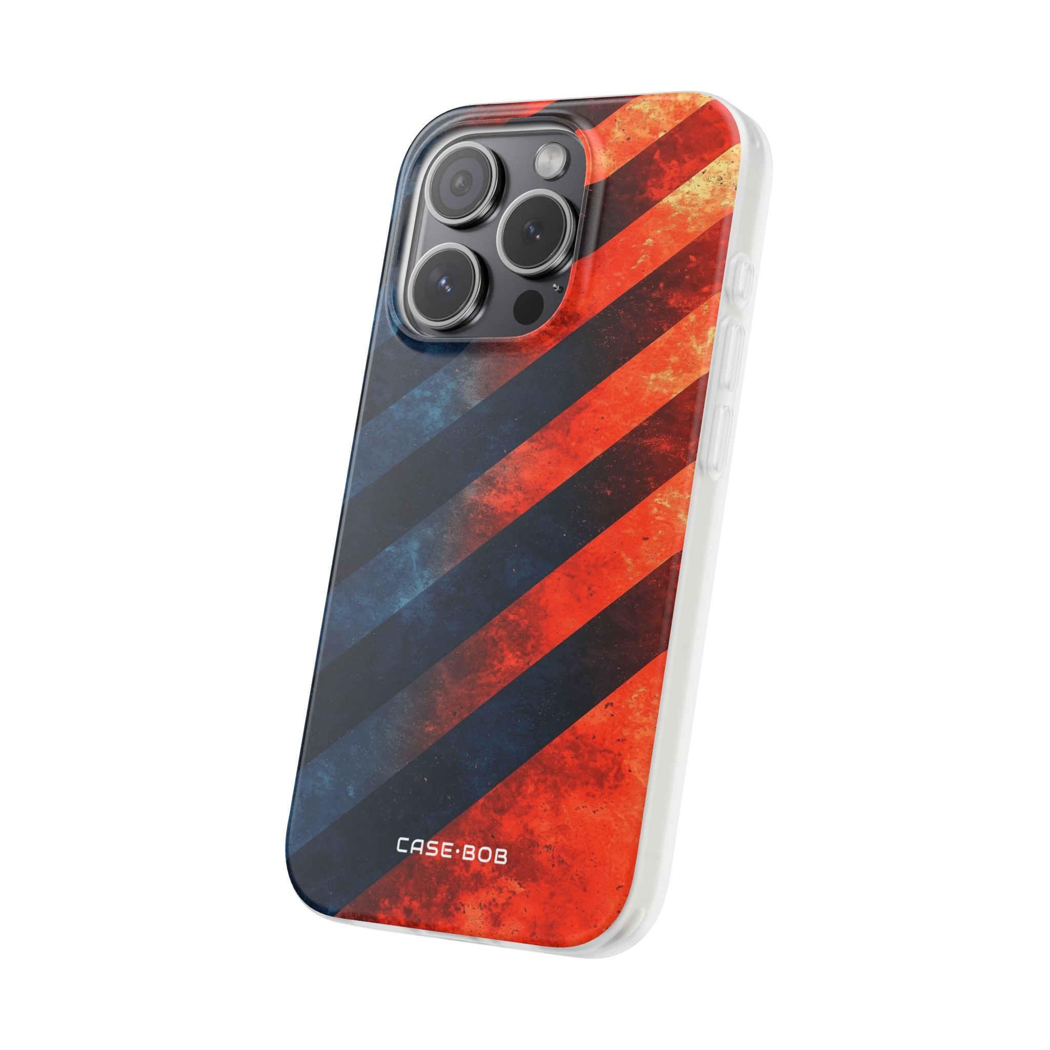 Diagonal Stripes Blaze iPhone 15 Pro Case - Soft