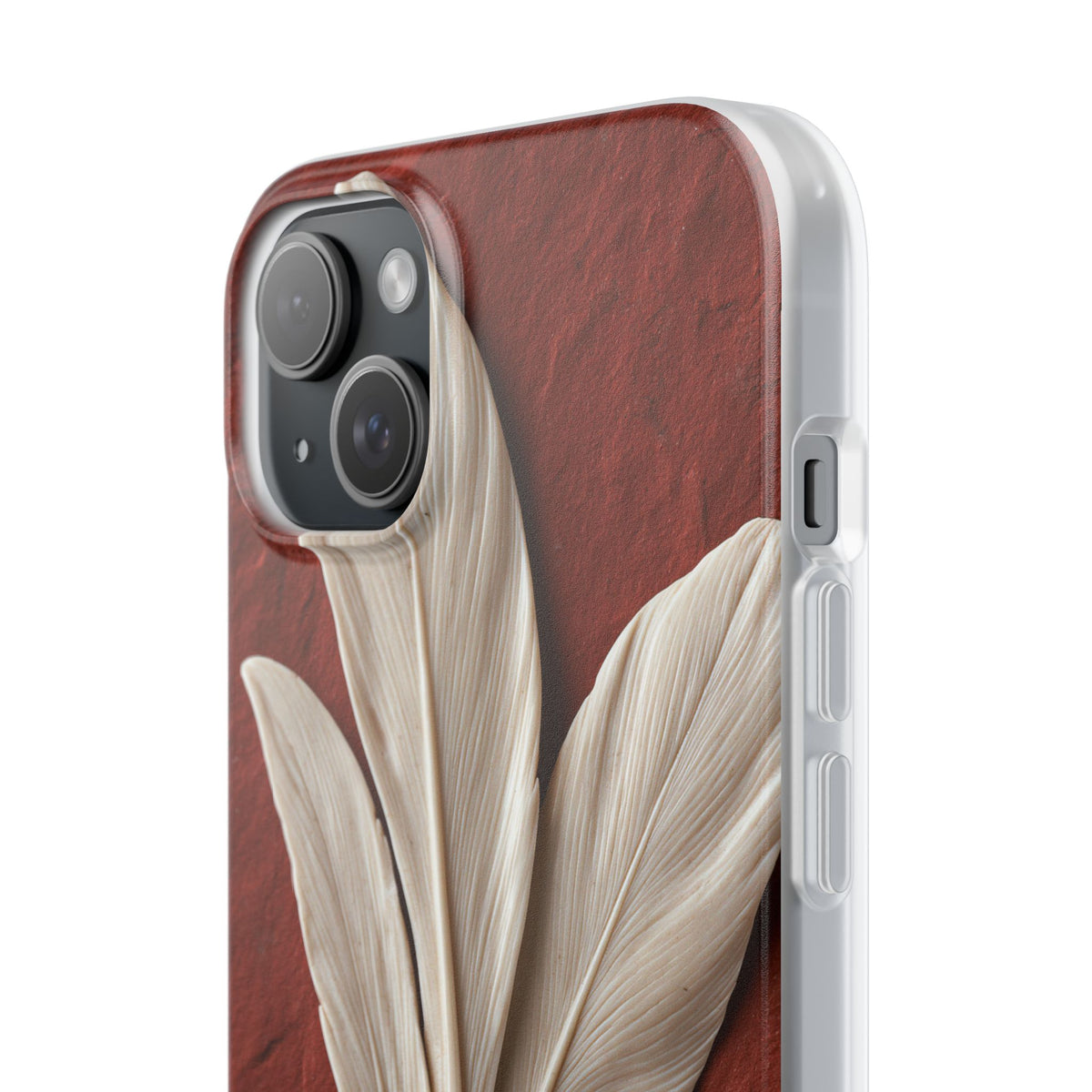 Carved Ivory Plume · Lite Phone Case for iPhone ·  Red