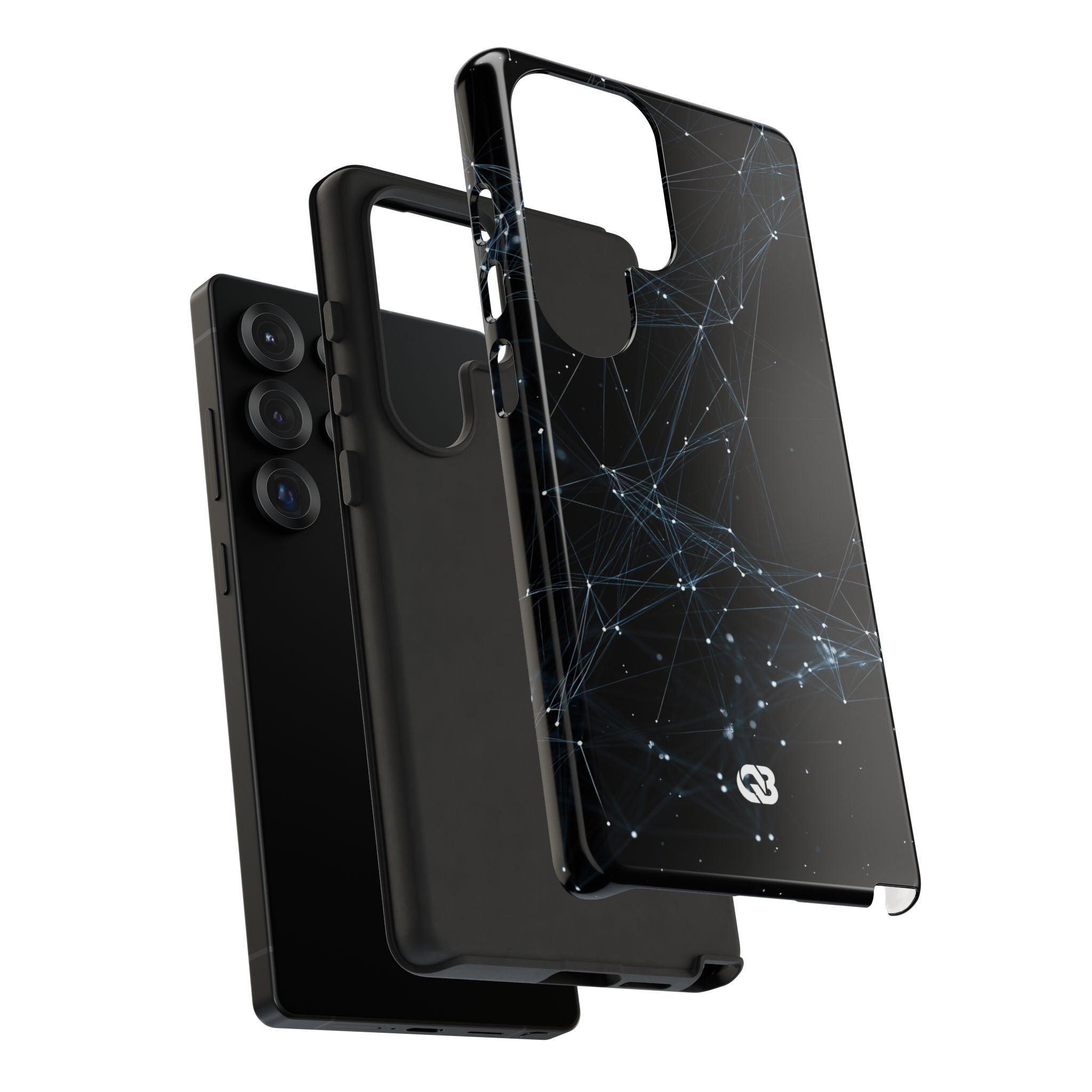 Black Tough Phone Case for Samsung - Arctic Neural Mesh
