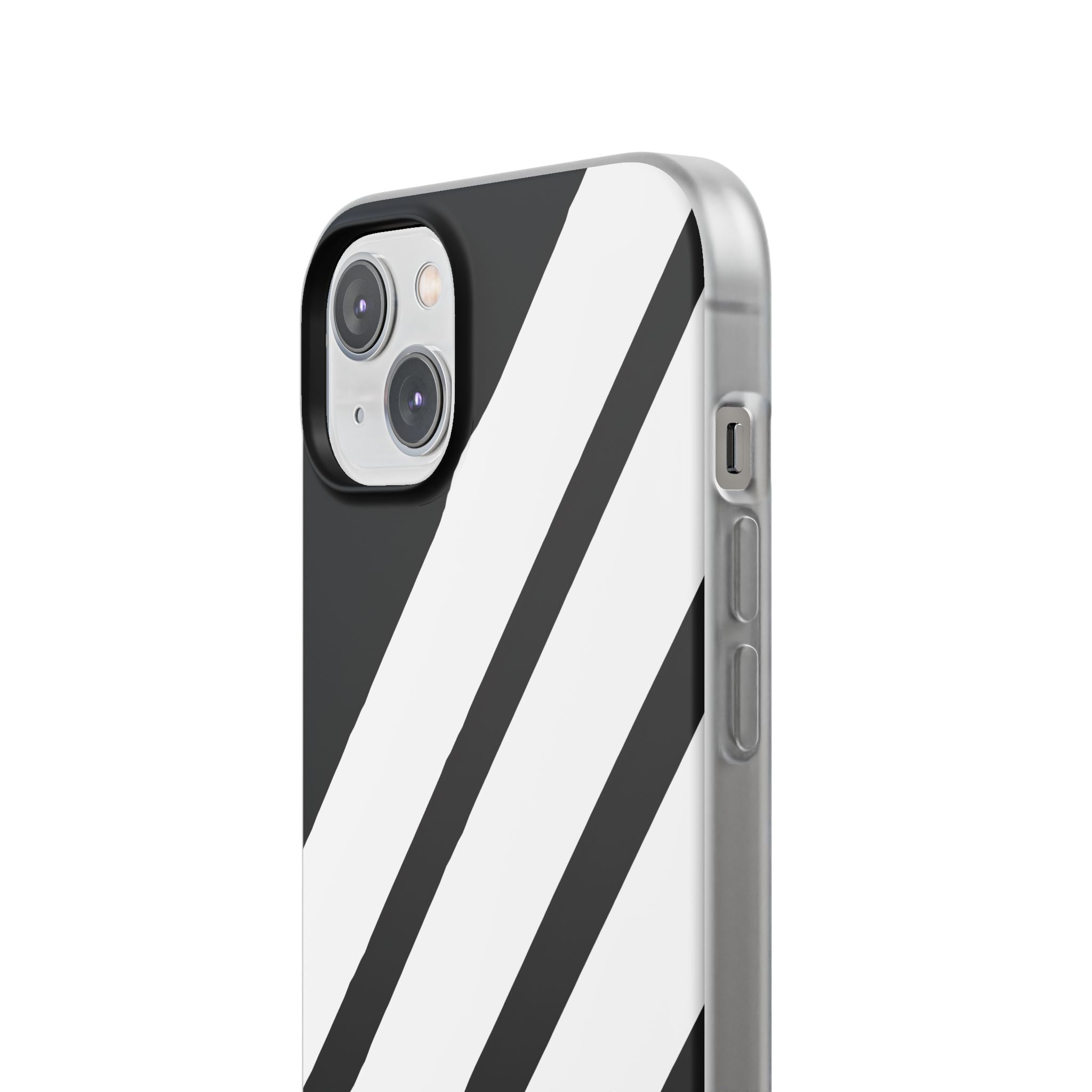 Diagonale Streifen Noir iPhone 14 Plus Case - Soft