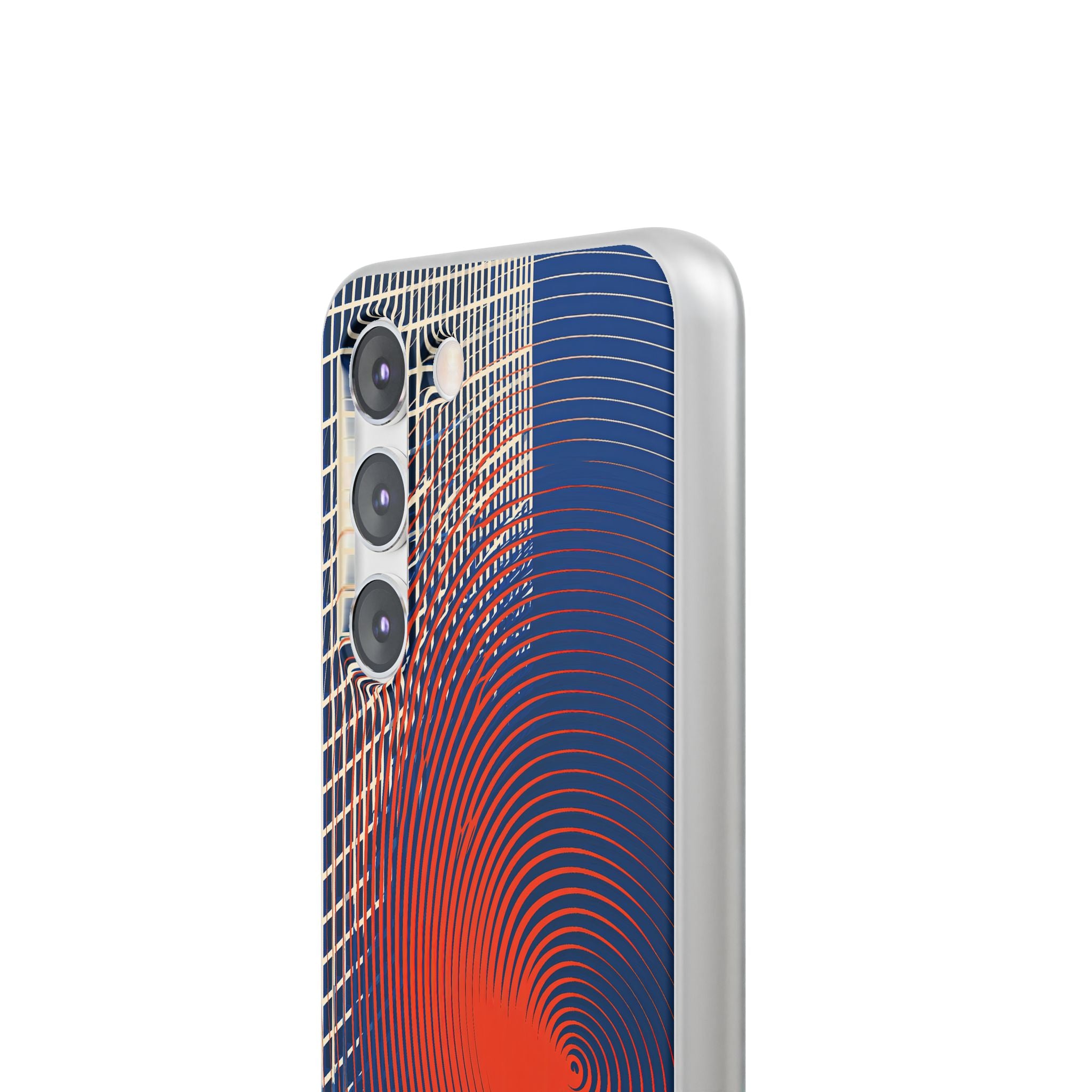Blue Lite Phone Case for Samsung - Orange Orbit Grid