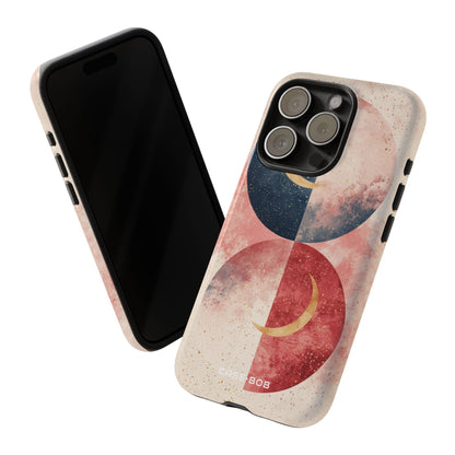 Golden Crescent Circles iPhone 15 Pro Case - Tough