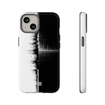 Black Tough Phone Case for iPhone - Static Signal Split