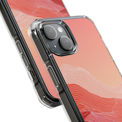 Red Impact MagSafe Phone Case for iPhone - Crimson Ridge Contour