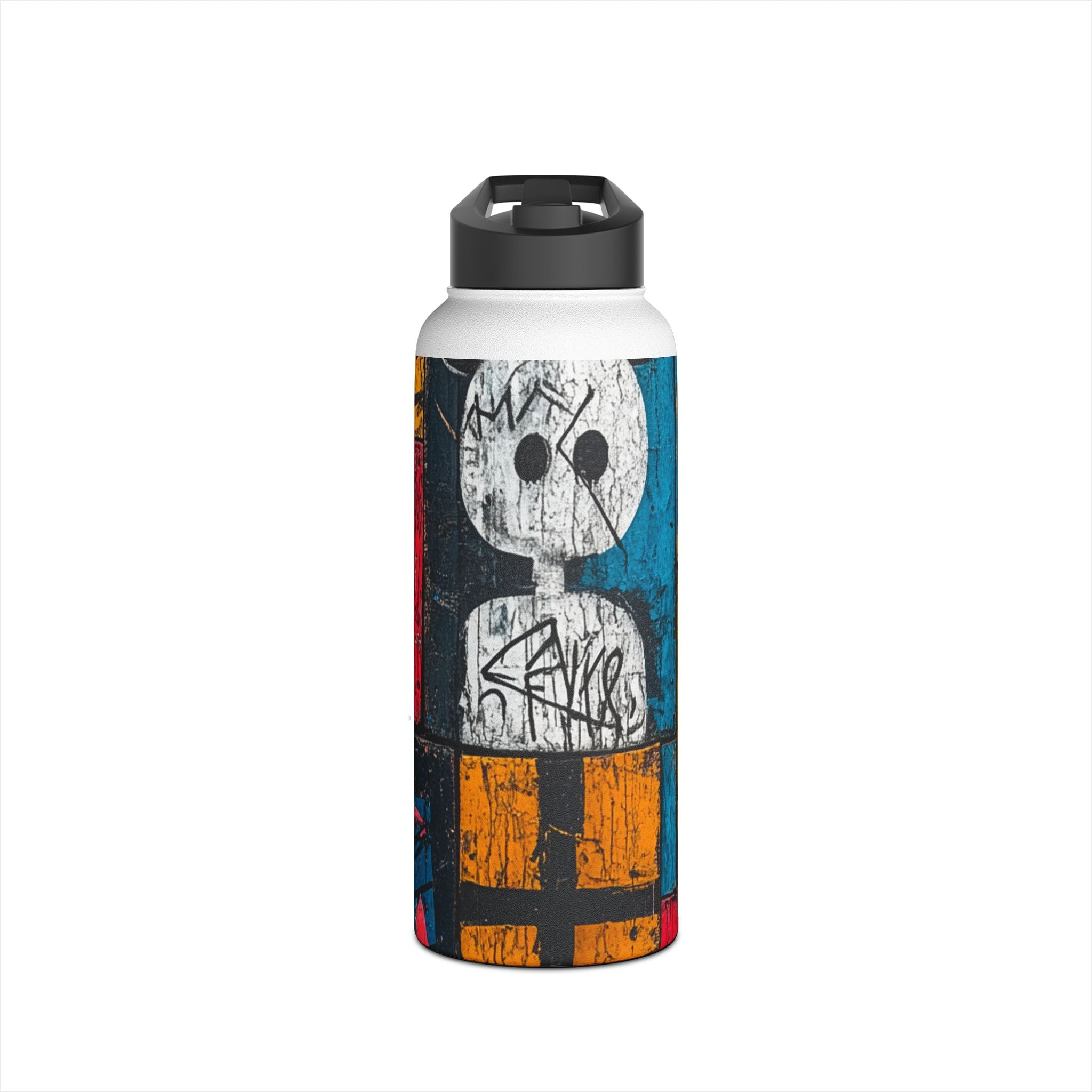 White Orb Graffiti - Stainless Steel Water Bottle