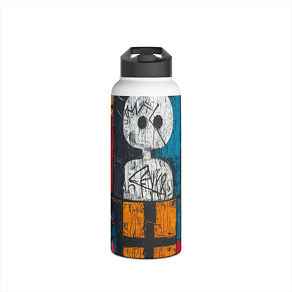 White Orb Graffiti - Stainless Steel Water Bottle