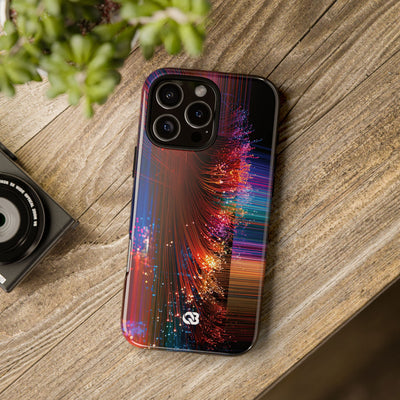 Black Tough Phone Case for iPhone - Cyber Optic Streak