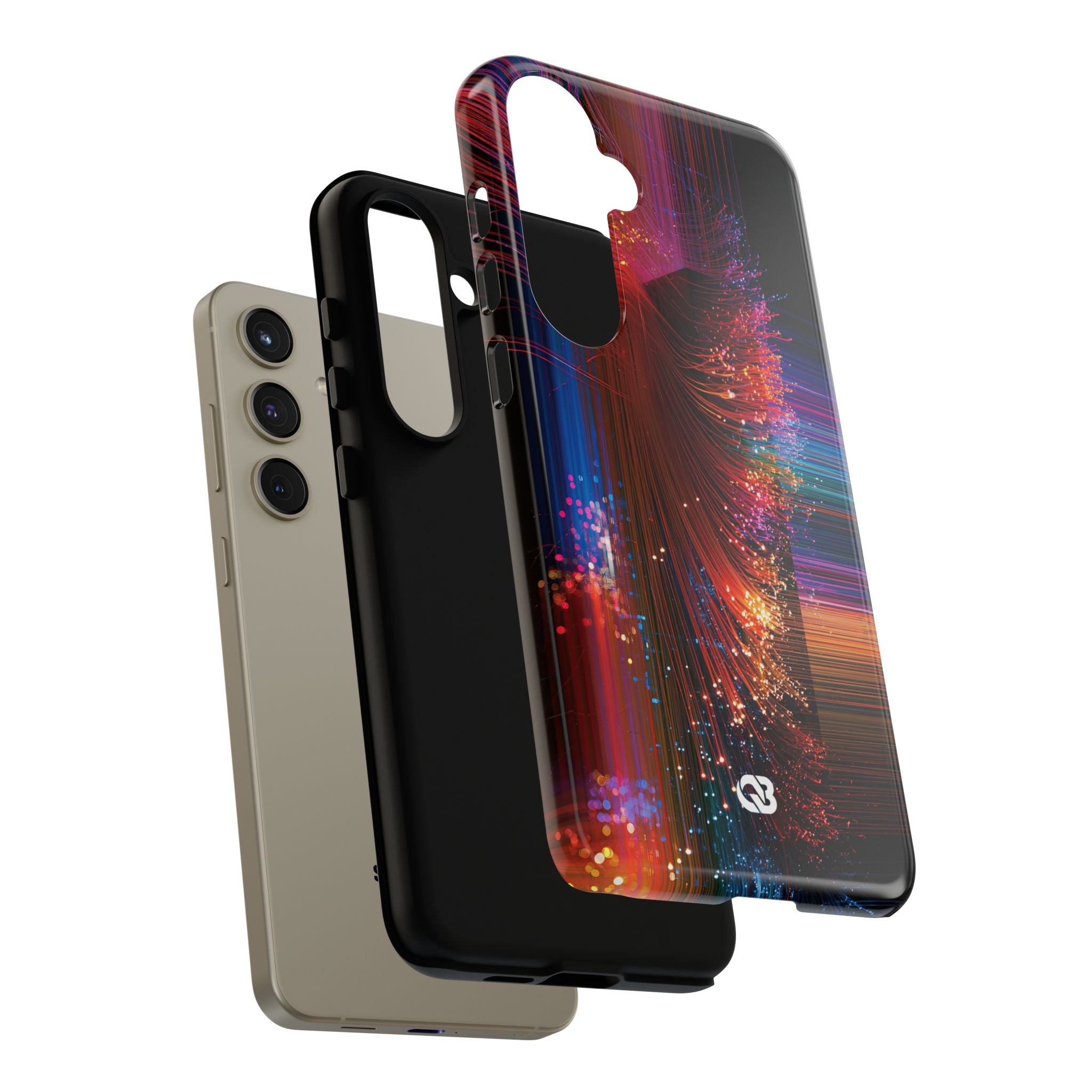 Black Tough Phone Case for Samsung - Cyber Optic Streak