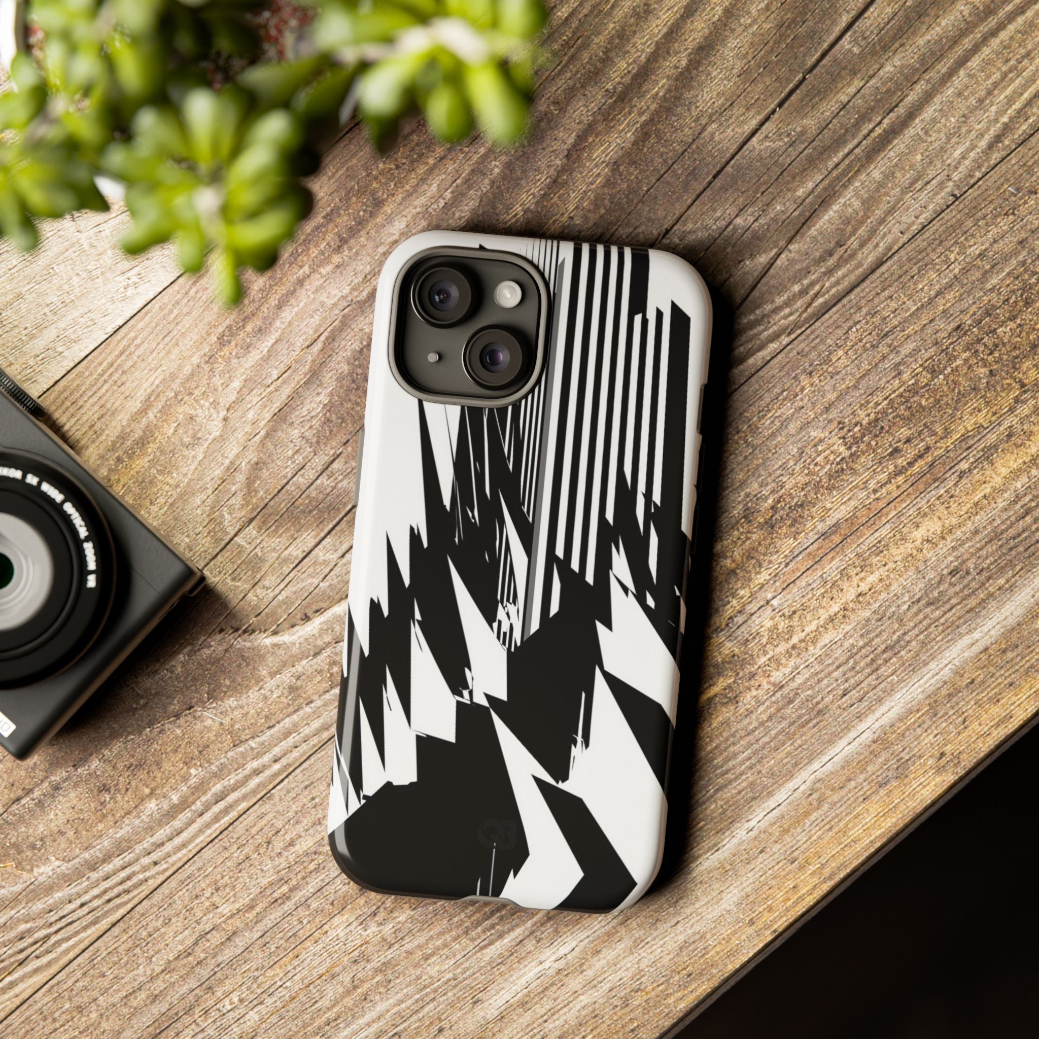 White Tough Phone Case for iPhone - Shattered Vector Spire