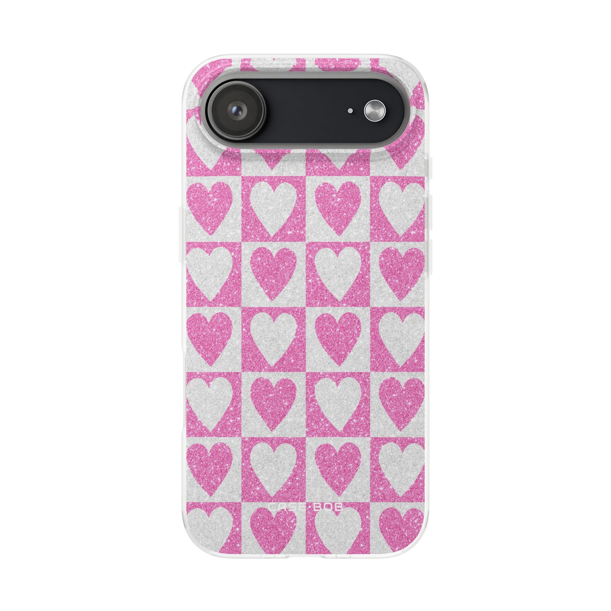 Glitter Heart Grid iPhone 17 Air Case - Soft - CASE•BOB