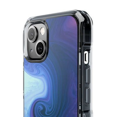 Azure Fluid Swirl · Clear Impact Magnetic Phone Case for iPhone · Blue