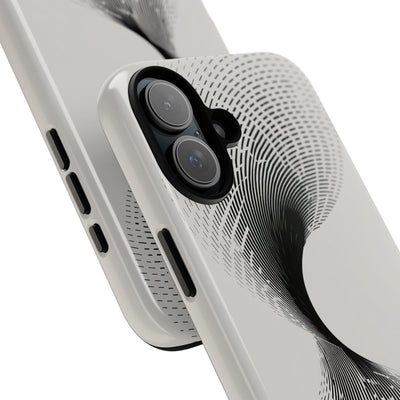 White Tough Phone Case for iPhone - Linear Torsion Grid