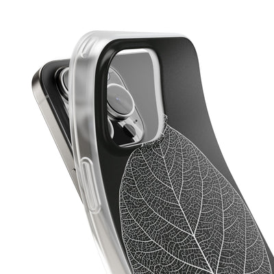 Black Lite Phone Case for iPhone - Bleached Leaf Lattice
