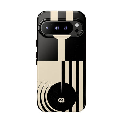 Black Tough Phone Case for Google Pixel - Ivory Signal Grid