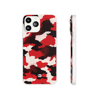 Crimson Halftone Camo · Lite Phone Case for iPhone ·  Red