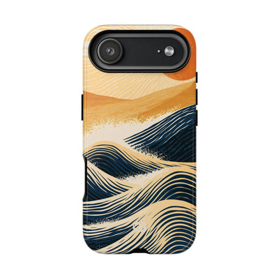 Golden Horizon Waves · Tough Phone Case for iPhone · Blue