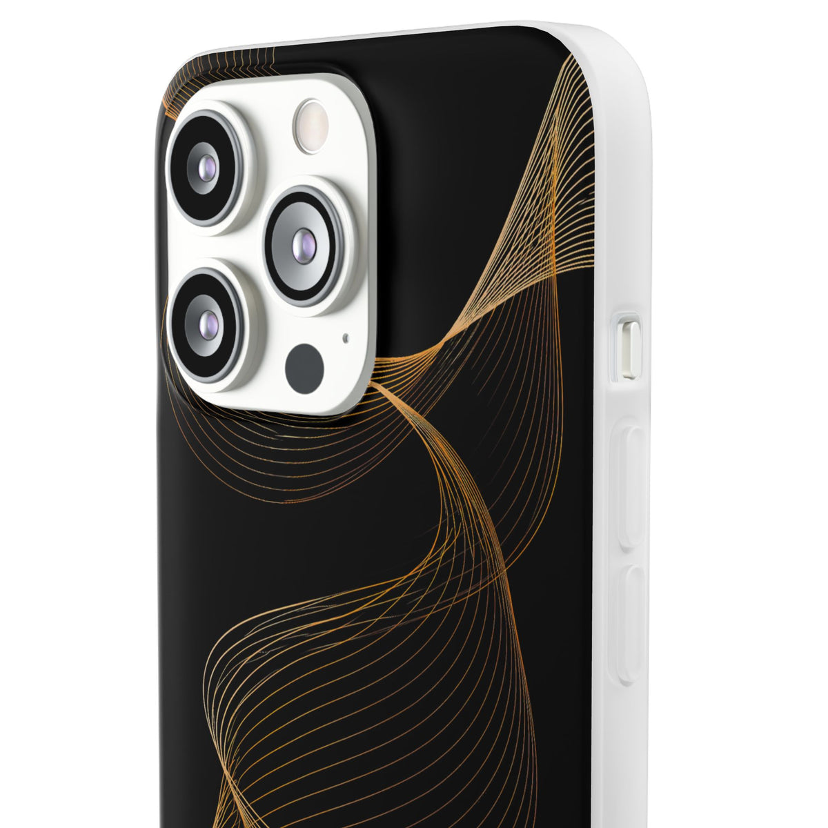 Golden Contour Flow · Lite Phone Case for iPhone ·  Black