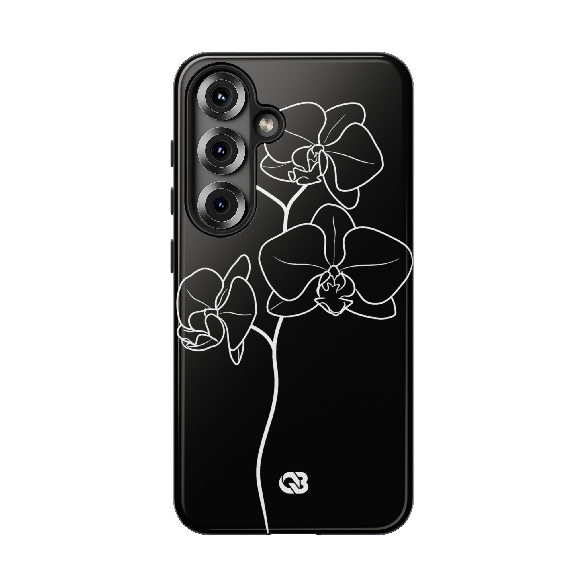 Black Tough Phone Case for Samsung - Noir Alabaster Orchid