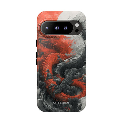 Twin Dragons Crimson Google Pixel 9 Pro Case - Tough