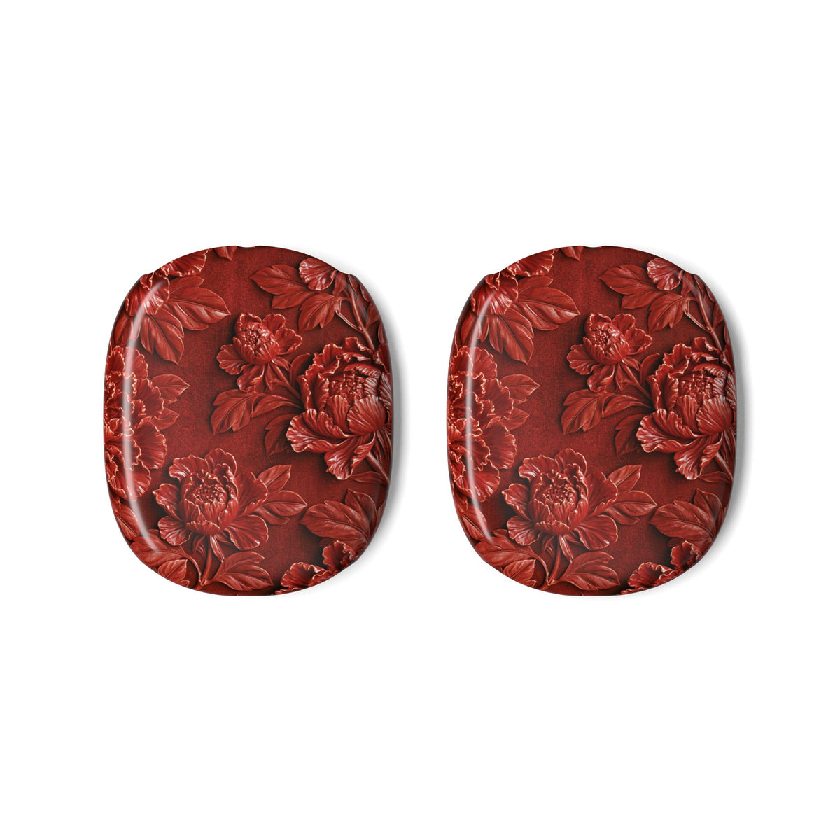 Cinnabar Peony Relief · Hard Case for AirPods Max · Red