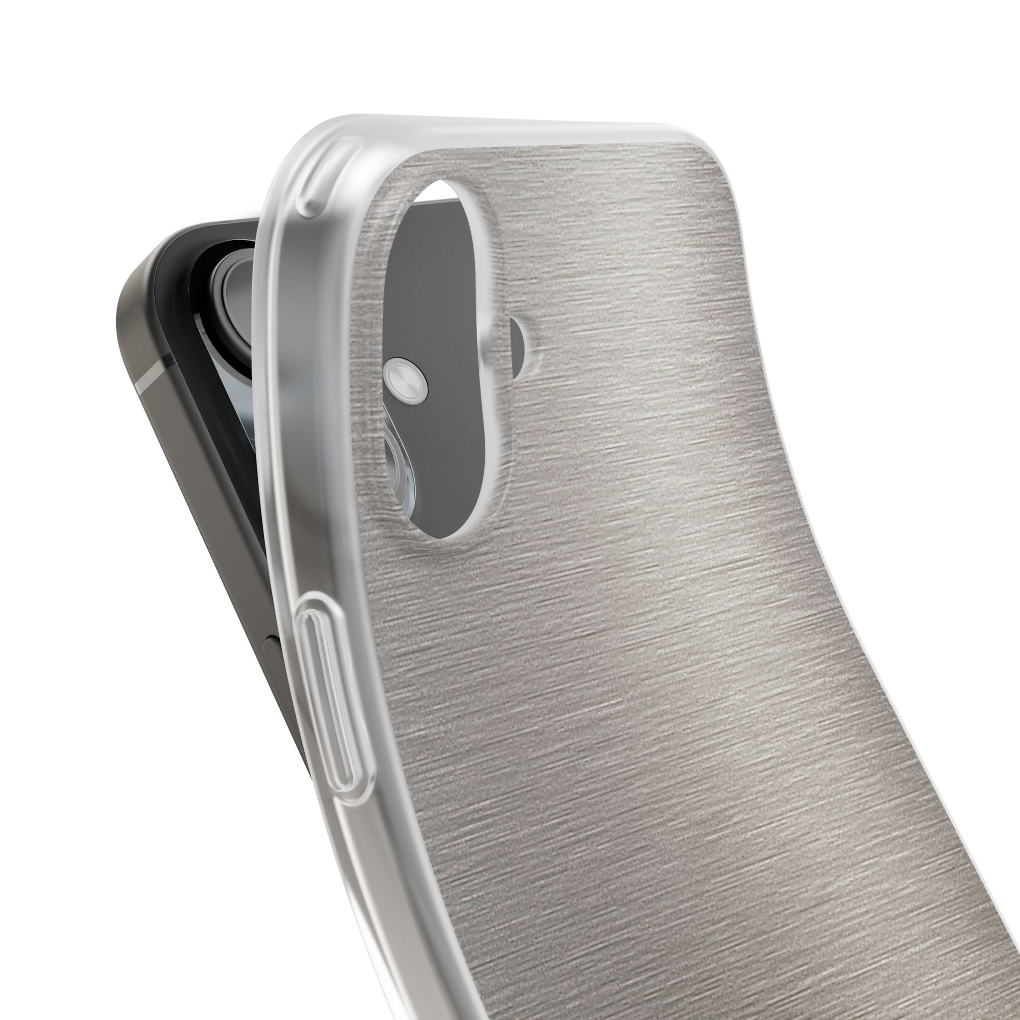 Grey Lite Phone Case for iPhone - Brushed Nickel Linen