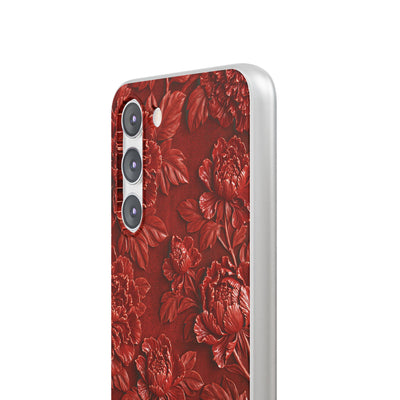 Cinnabar Peony Relief · Lite Phone Case for Samsung · Red