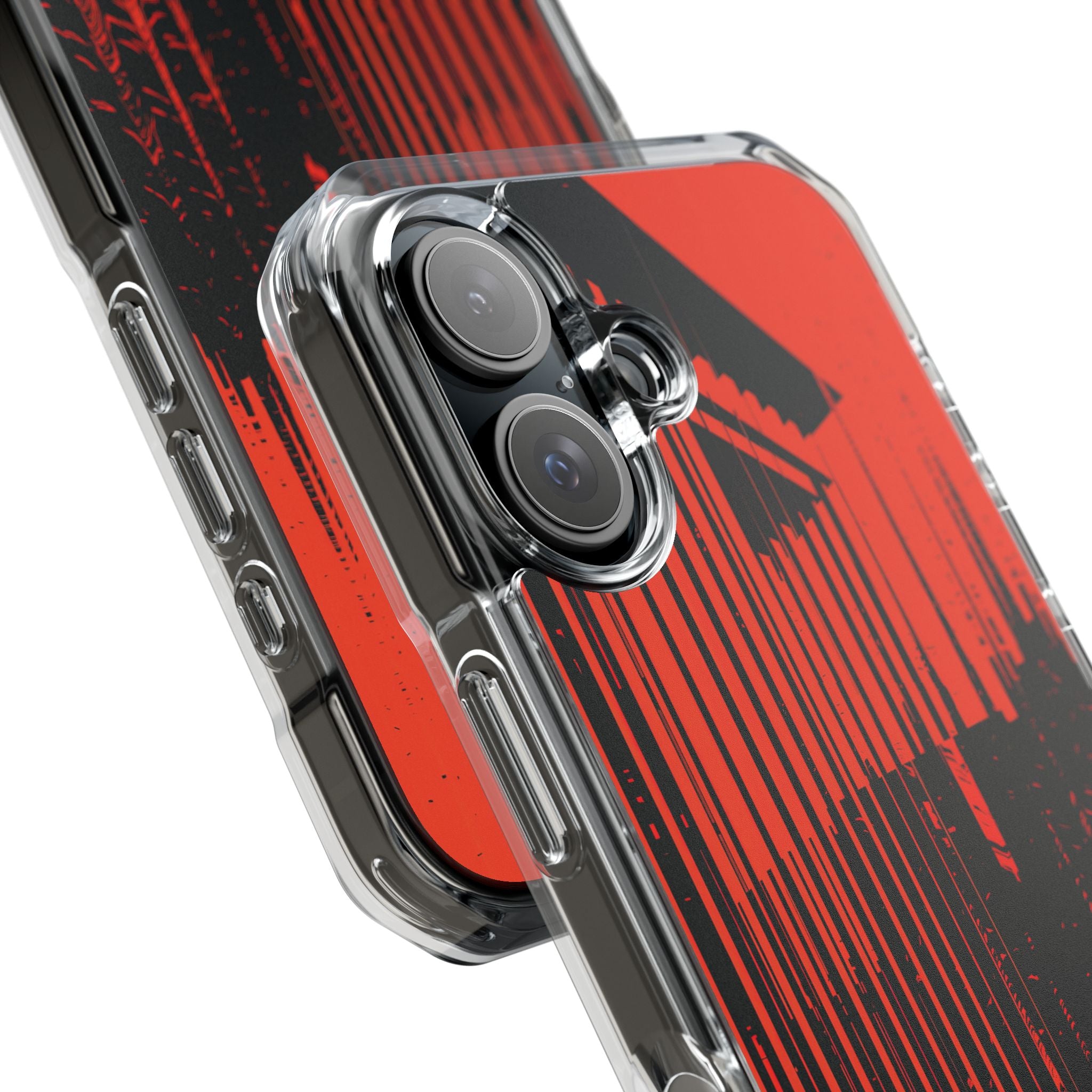 Red Impact MagSafe Phone Case for iPhone - Crimson Brutalist Distortion